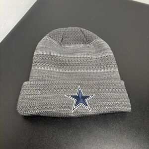 NFL DALLAS COWBOYS ON‎ FIELD KNIT HAT NEW ERA YOUTH GRAY EMBROIDERED